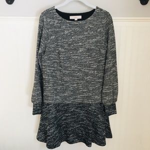 NWT Loft Boucle Shift Flounce Dress